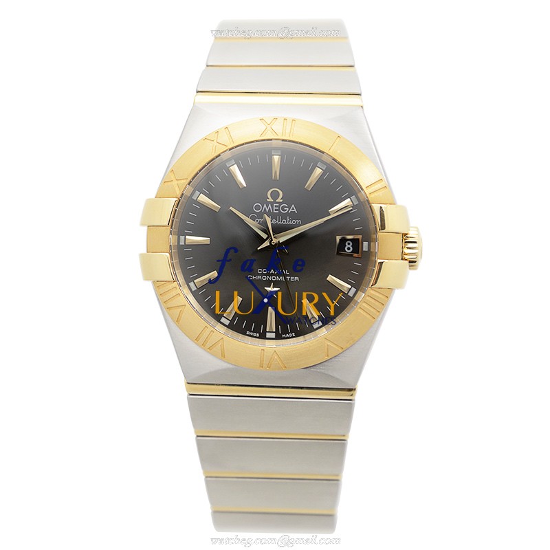 Omega 123.20.35.20.06.001 Replica Watch, Dark Grey Dial, 18kt Gold & Steel Case, Automatic - Image 2