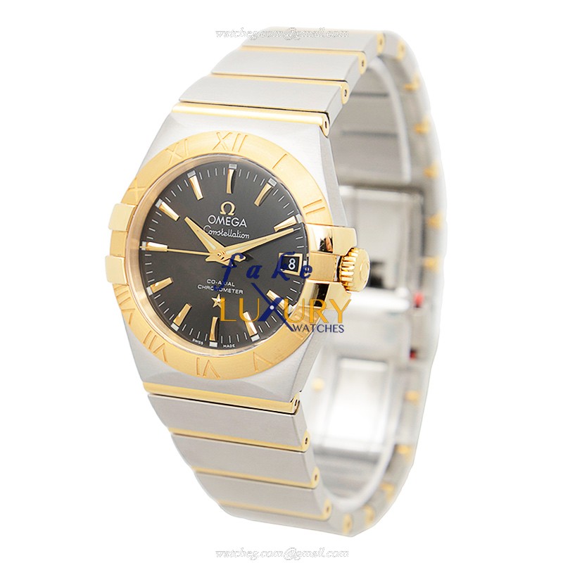 Omega 123.20.35.20.06.001 Replica Watch, Dark Grey Dial, 18kt Gold & Steel Case, Automatic - Image 3