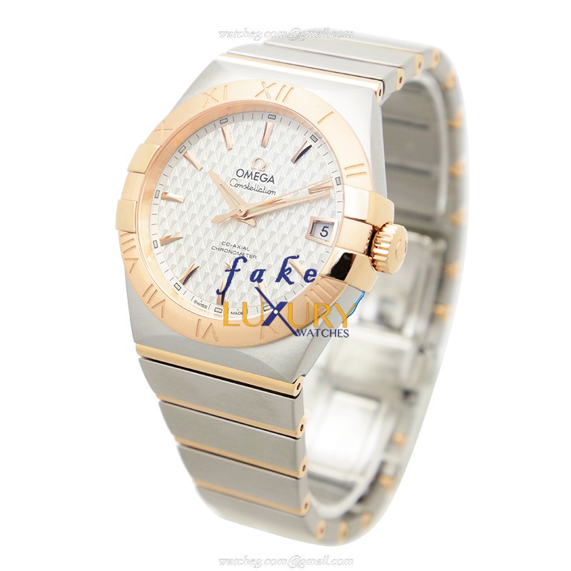Omega Constellation 123.20.38.21.02.008 Automatic Silver Dial 18kt Rose Gold & Steel Replica Watch - Image 3