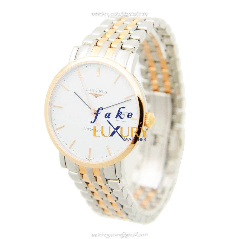 Longines L4.810.5.12.7 Replica Watch, White Dial, Rose Gold & Steel, Automatic Movement - Image 3