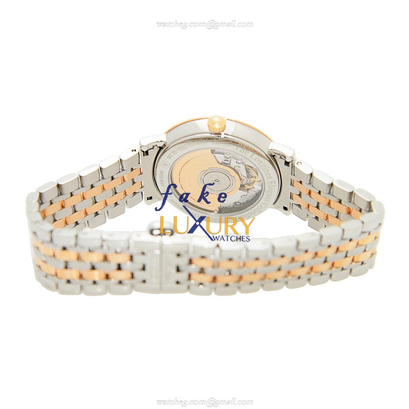 Longines L4.810.5.12.7 Replica Watch, White Dial, Rose Gold & Steel, Automatic Movement - Image 4