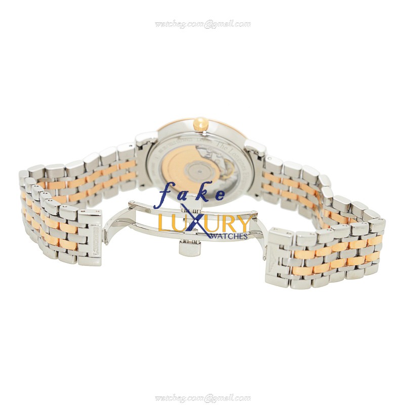 Longines L4.810.5.12.7 Replica Watch, White Dial, Rose Gold & Steel, Automatic Movement - Image 5