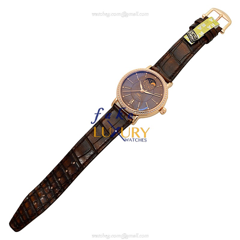 IW459003 - IWC Portofino Replica Watch Automatic 18kt Rose Gold Diamonds Gray Dial - Image 2