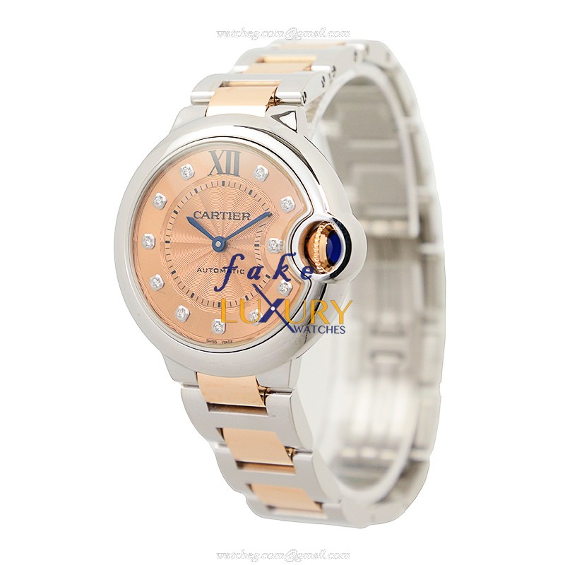 Cartier W3BB0002 BALLON BLEU Automatic Steel Gold & Silver Pink Magic Strap Replica Watch - Image 3