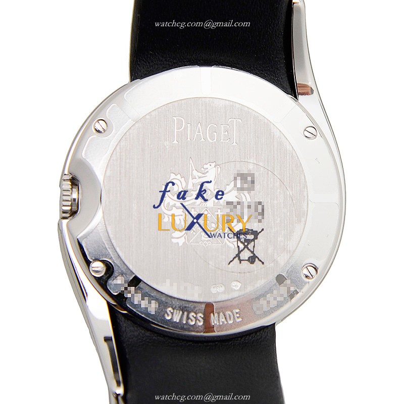 Piaget G0A38162 Limelight Quartz 18kt White Gold Diamond Silver Dial Silk Strap Replica Watch - Image 3