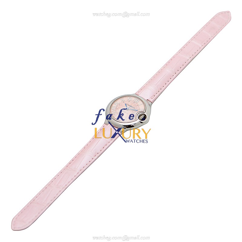 Cartier Ballon Bleu WSBB0002 Automatic Pink Dial Leather Strap Replica Watch - Image 2