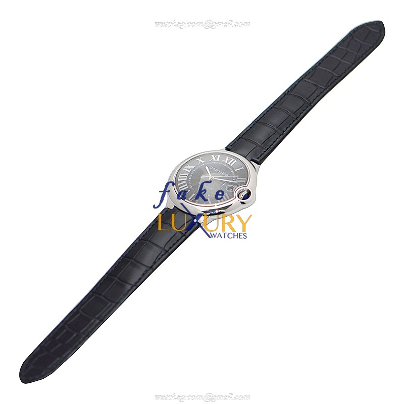 Cartier WSBB0003 BALLON BLEU Automatic Steel Replica Watch | Black Dial, Alligator Strap - Image 2