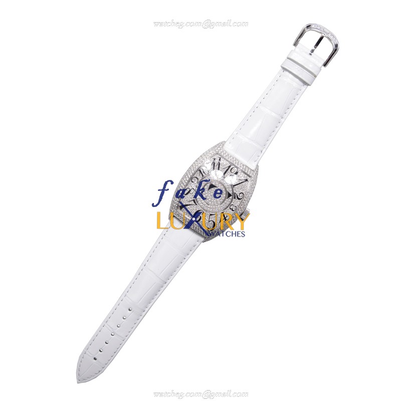 Franck Muller 8880 DM D CD OG - Replica Watch - Automatic - 18kt White Gold Diamond - Silver Dial - Image 2