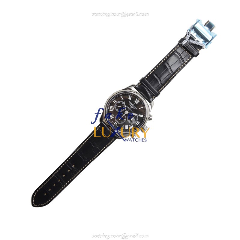 Longines Master Collection L2.693.4.51.7 Automatic Black Dial Alligator Strap Replica Watch - Image 2