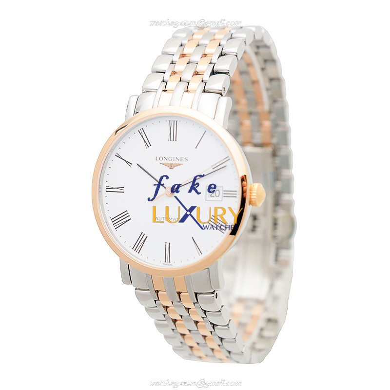 Longines L4.810.5.11.7 Elegant Replica Watch, Automatic Movement, White Dial, 18kt Rose Gold & Steel - Image 3