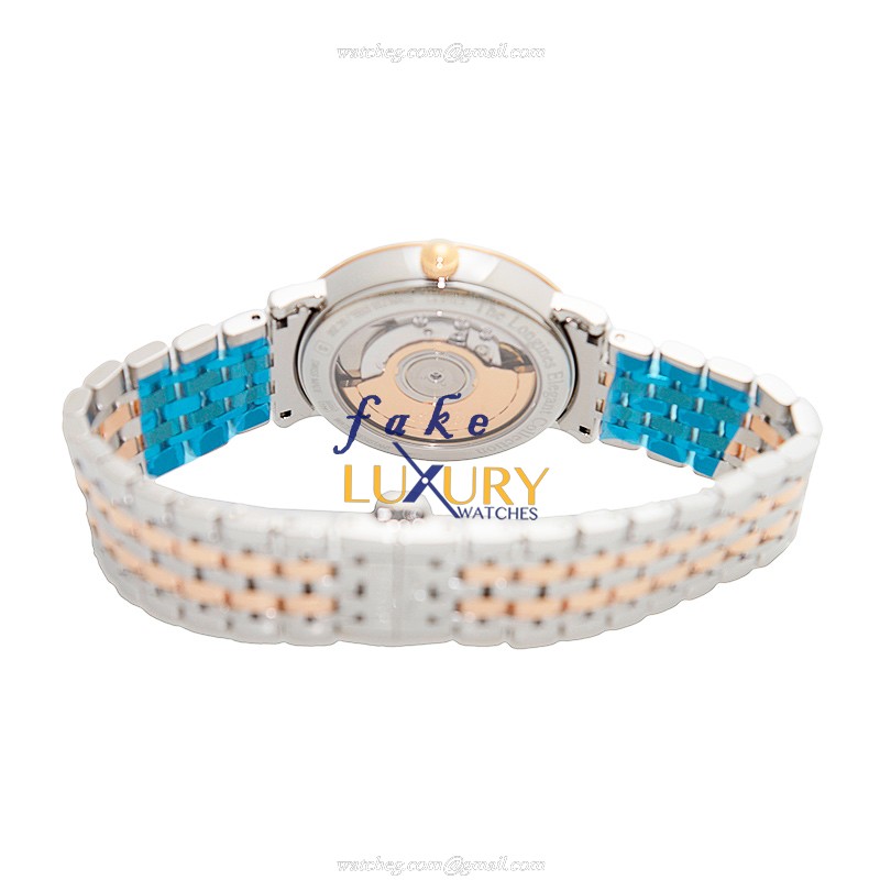 Longines L4.810.5.11.7 Elegant Replica Watch, Automatic Movement, White Dial, 18kt Rose Gold & Steel - Image 4