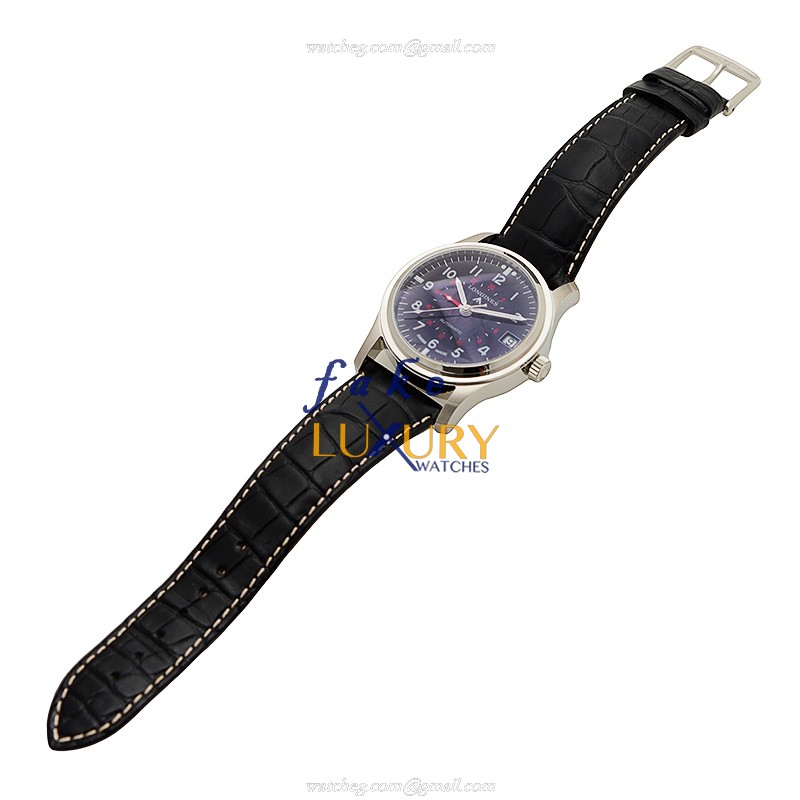 Longines Heritage L2.831.4.53.0 Quartz Stainless Steel Black Dial Leather Replica Watch - Image 2