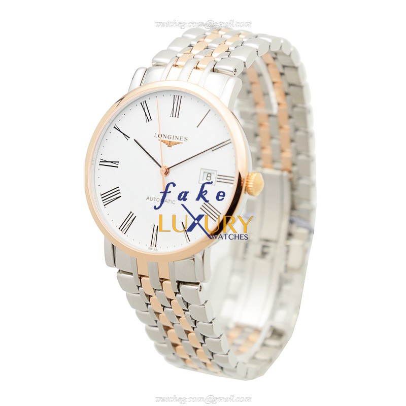 Longines Elegant L4.910.5.11.7 Automatic White Dial 18kt Rose Gold Steel Replica Watch - Image 3