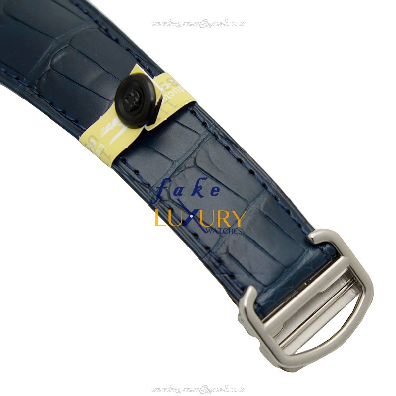 Cartier WSTA0010 Replica Watch, 34.3mm Automatic, Blue Dial, Steel Case, Blue Alligator Strap - Image 4