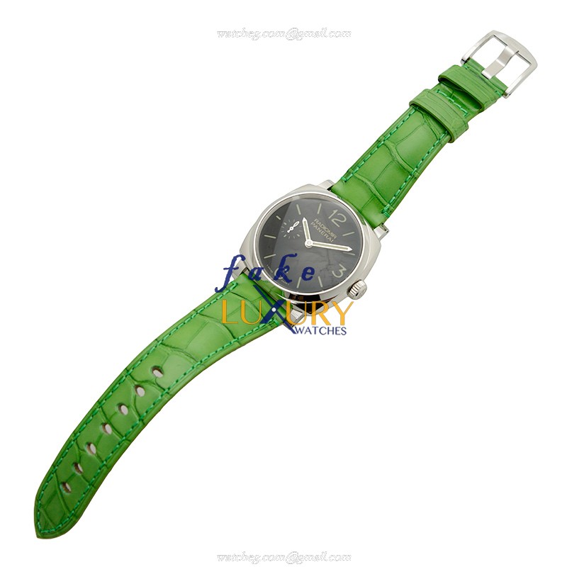 Panerai PAM00574 RADIOMIR Manual Wind Steel Case Black Dial Green Alligator Strap Replica Watch - Image 2