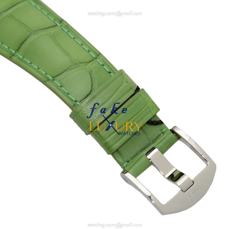 Panerai PAM00574 RADIOMIR Manual Wind Steel Case Black Dial Green Alligator Strap Replica Watch - Image 4