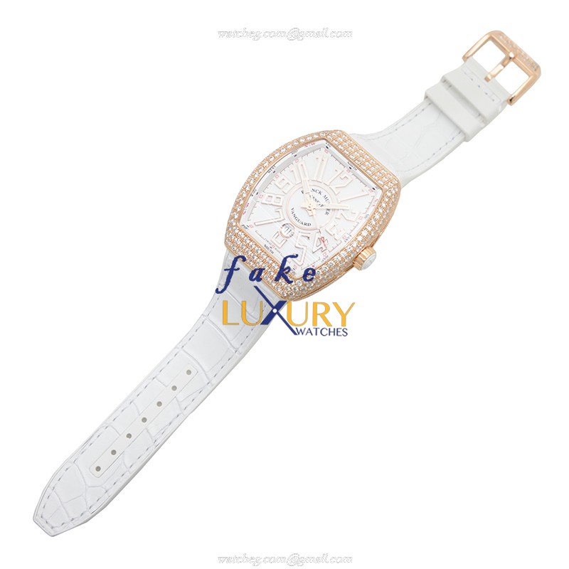 Franck Muller V 45 SC DT D 5N BC - Vanguard - Automatic - 18kt Rose Gold & Diamonds - Replica Watch - Image 2