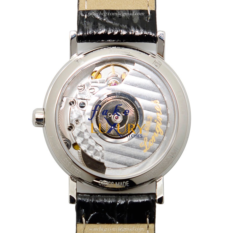 Longines L4.322.4.12.2 PRESENCE Replica Watch White Dial Automatic Stainless Steel Black Leather - Image 3