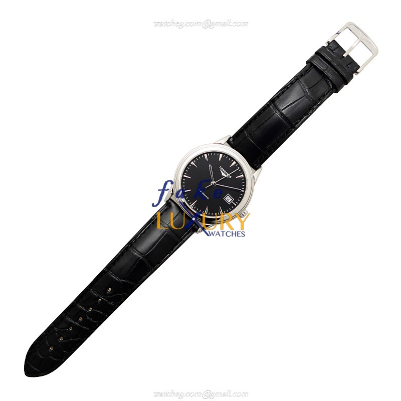 Longines L4.874.4.52.2 FLAGSHIP Automatic Stainless Steel Replica Watch - Swiss Movement, Black - Image 2