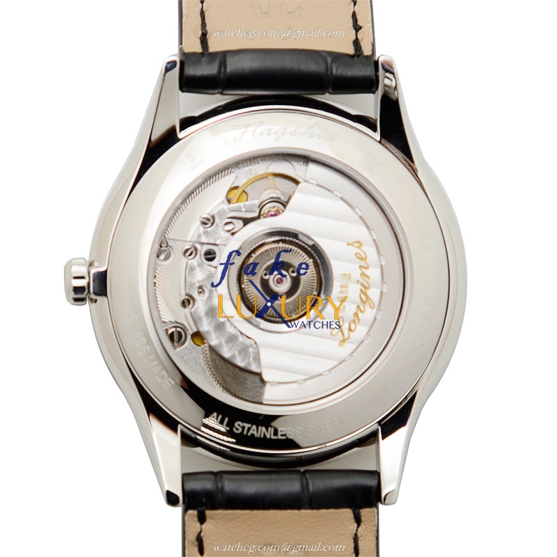 Longines L4.874.4.52.2 FLAGSHIP Automatic Stainless Steel Replica Watch - Swiss Movement, Black - Image 3