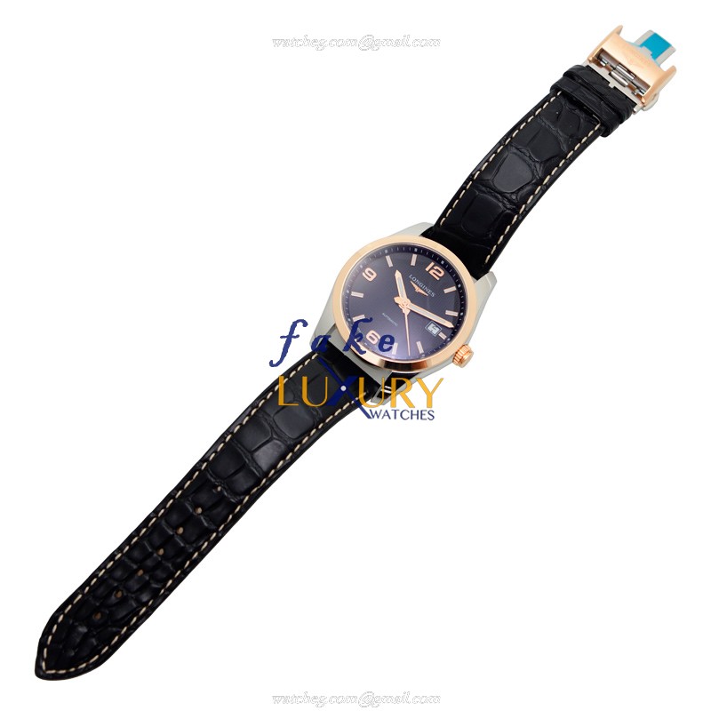 Longines L2.785.5.56.3 CONQUEST Auto 18kt Rose Gold & Steel Watch - Replica Watch - Image 2