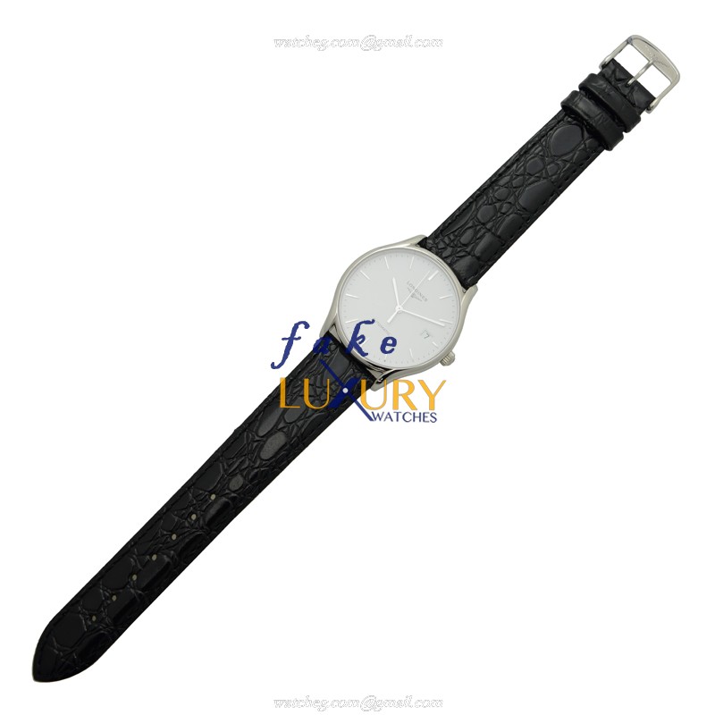-15202ST.OO.1240ST.01 - Longines L4.860.4.12.2 Replica Watch - Automatic - White Dial, Leather - Image 2