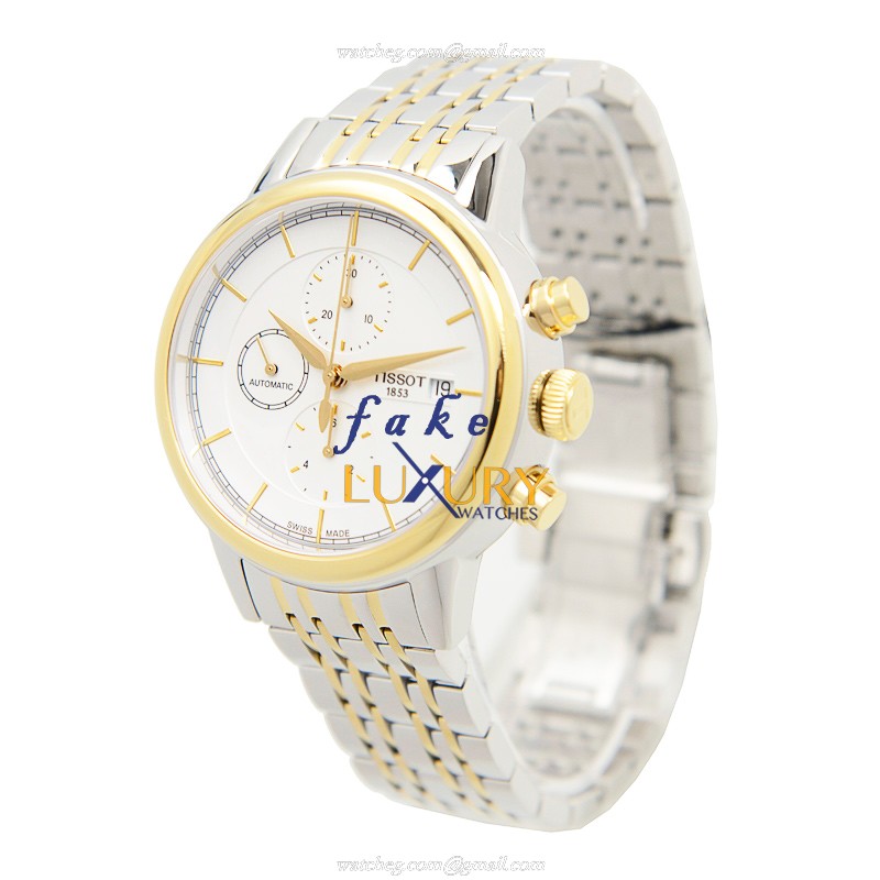 Tissot T-CLASSIC T085.427.22.011.00 Automatic Gold-Plated White Dial Silver Strap Replica Watch - Image 3