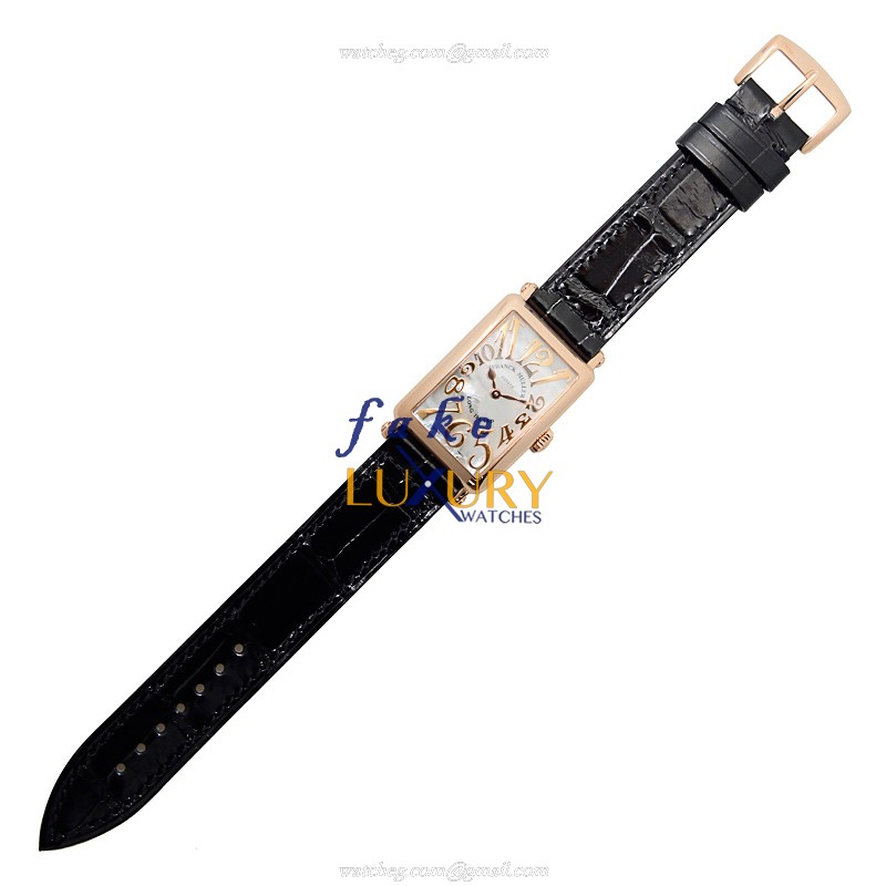 Franck Muller 902 QZ REL MOP 5N LONG ISLAND Replica Watch - Quartz - 18kt Rose Gold - Silver Dial - Image 2