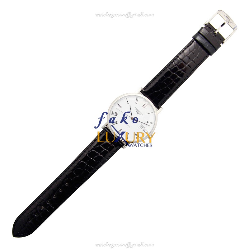 Longines L4.910.4.11.2 Elegant Replica Watch Automatic White Dial Stainless Steel Black Alligator - Image 2