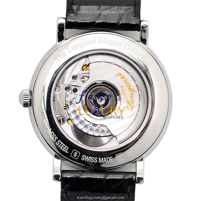 Longines L4.910.4.11.2 Elegant Replica Watch Automatic White Dial Stainless Steel Black Alligator - Image 3