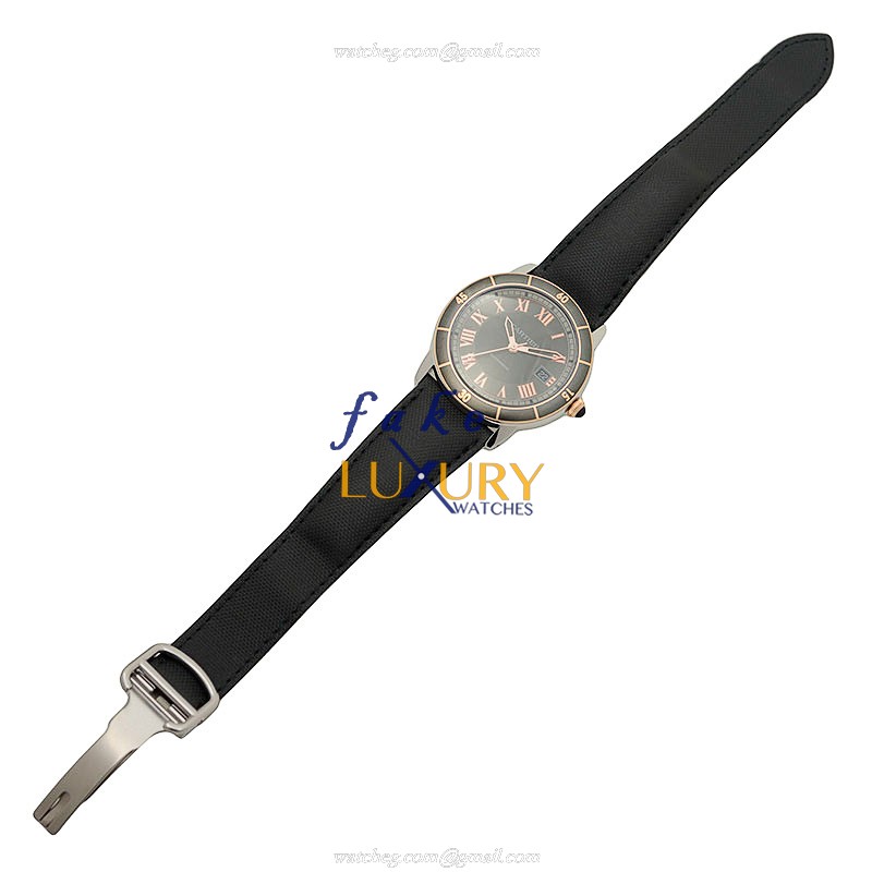 Cartier W2RN0005 ROTONDE DE CARTIER Auto 18kt Rose Gold Steel | 42mm Black Dial Leather Strap - Image 2