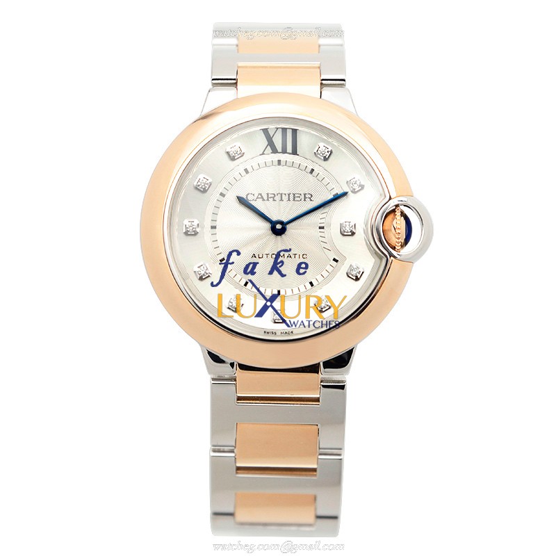 Cartier W3BB0007 BALLON BLEU Automatic 18kt Rose Gold Replica Watch, Automatic, Silver Dial, Steel - Image 2