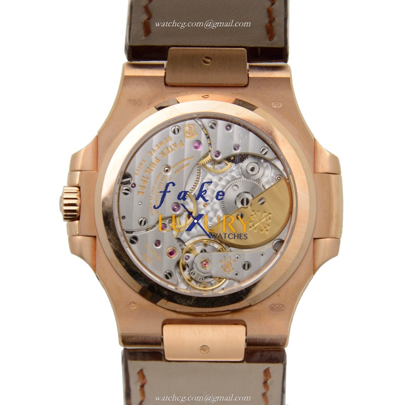 Patek Philippe Nautilus 5724R-001 Automatic 18kt Rose Gold Diamonds Black Dial Replica Watch - Image 3