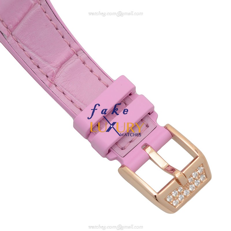 Franck Muller V 32 QZ D 5N.RS Vanguard Quartz Replica Watch 18kt Rose Gold White Dial Diamonds - Image 4