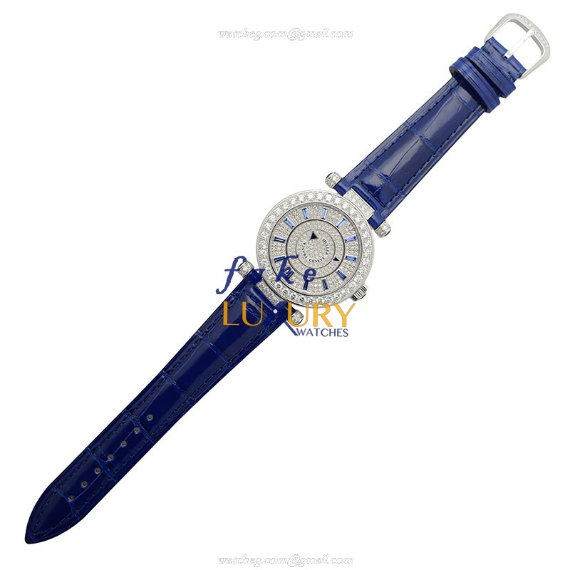 DM 39 D 1R CD OG - Franck Muller Replica Watch Automatic Silver Dial Blue Alligator Strap - Image 2