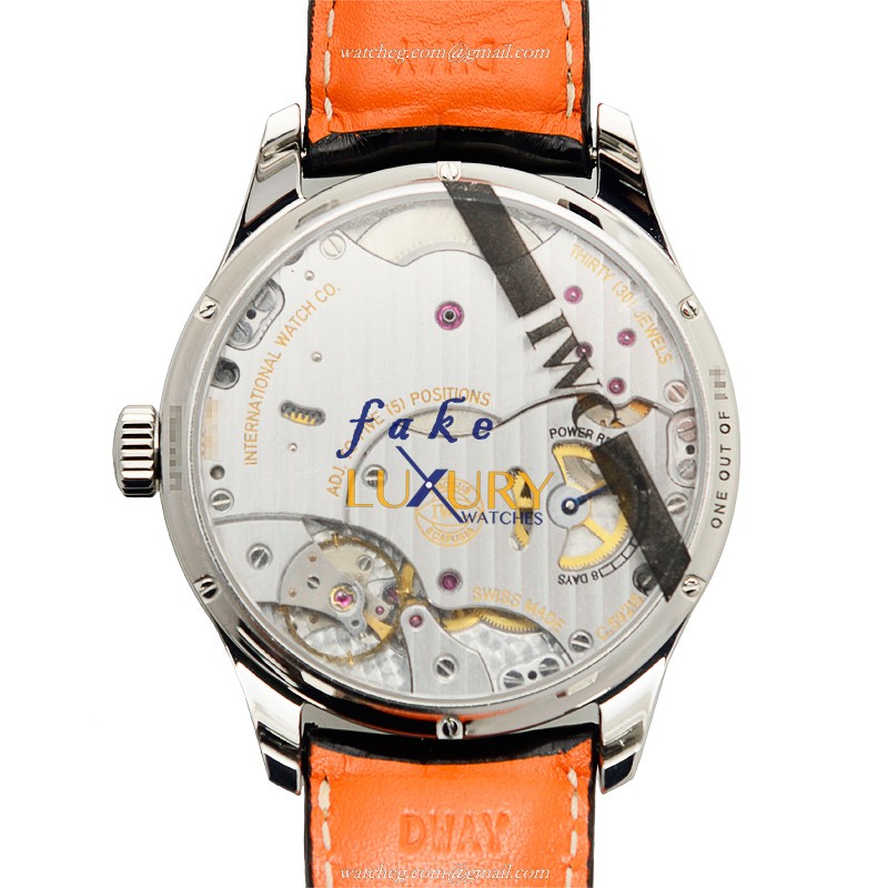 IWC IW510205 Portuguese Replica Watch, Black Dial, Steel Case, Manual Wind, Alligator Strap - Image 3