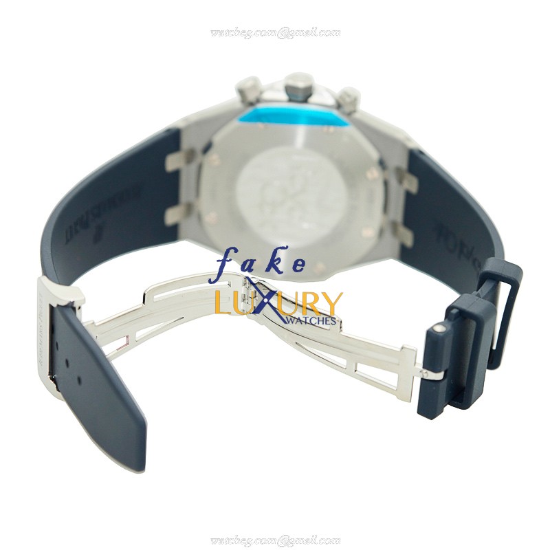 Audemars Piguet 26326ST.OO.D027CA.01 Royal Oak Automatic Silver Dial on Blue Rubber - Image 5