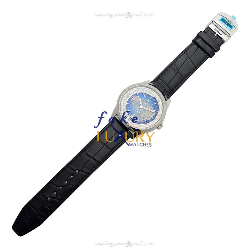 Jaeger-Lecoultre Q8108420 GEOPHYSIC Auto Movt, Blue Dial, Steel Case, Alligator Strap Replica Watch - Image 2