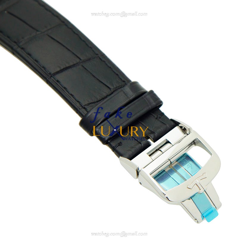 Jaeger-Lecoultre Q8108420 GEOPHYSIC Auto Movt, Blue Dial, Steel Case, Alligator Strap Replica Watch - Image 4