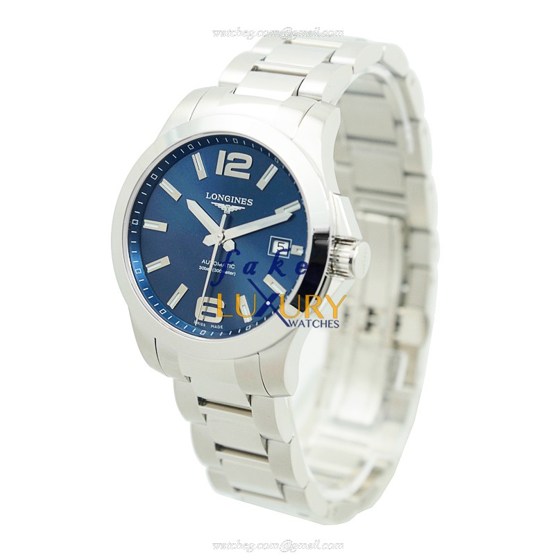 Longines L3.676.4.99.6 CONQUEST Replica Watch, Blue Dial, Automatic Movement, Steel Bracelet - Image 3