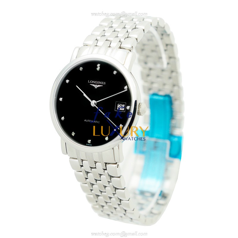 Longines L4.809.4.57.6 Replica Watch, Automatic, Stainless Steel, Black Dial, 34.5mm - Image 3