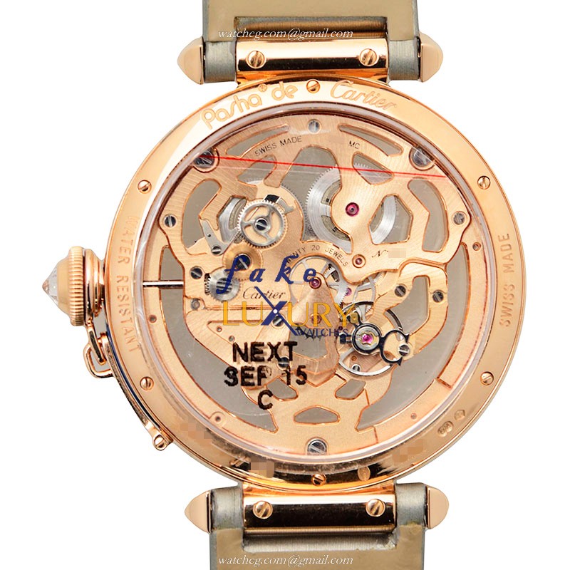 Cartier HPI00508 PASHA DE CARTIER Manual Wind 18kt Rose Gold & Diamonds Replica Watch, Ceramic - Image 3