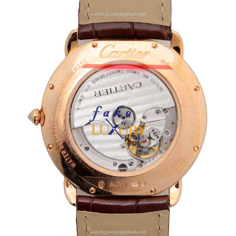 Cartier WR007017 RONDE LOUIS CARTIER Automatic 18kt Rose Gold & Diamonds Replica Watch - 40mm Case - Image 3