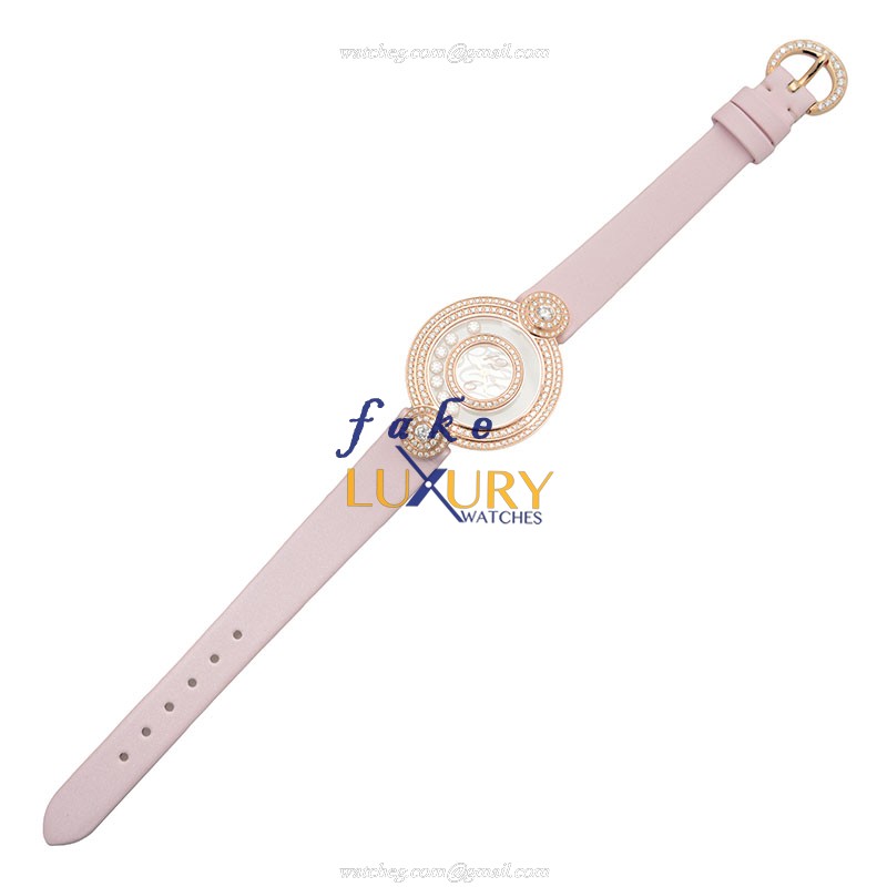 Chopard 209341-5001 Happy Diamonds Replica Watch, Quartz Movement, 18kt Rose Gold & Diamond Case - Image 2