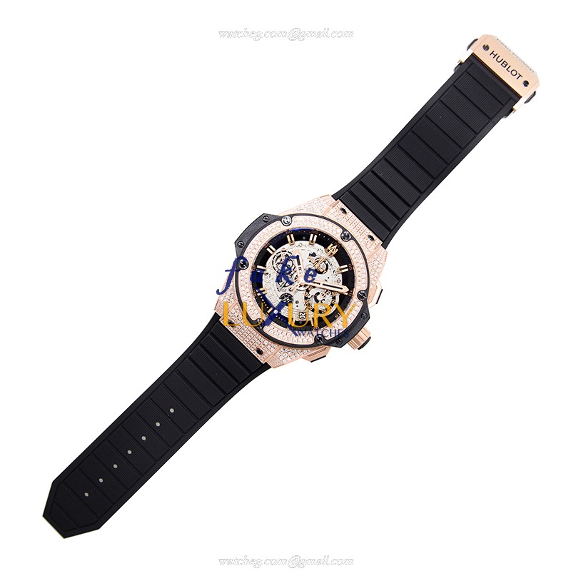Hublot 701.0X.0180.RX.1704 King Power Unico Replica Watch, Automatic, 18kt Rose Gold & Diamonds Case - Image 2