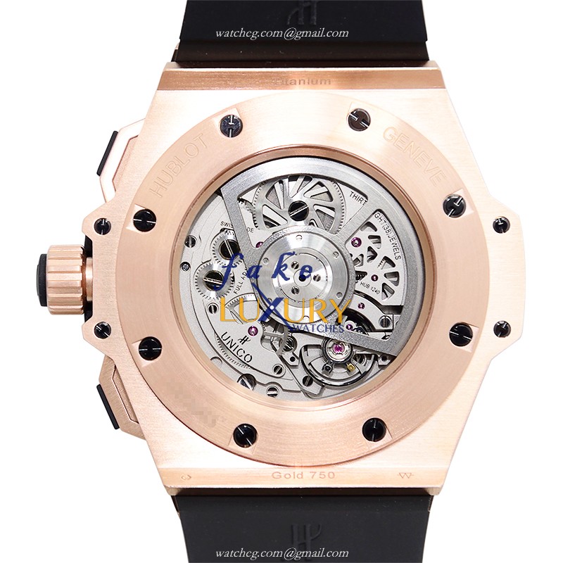 Hublot 701.0X.0180.RX.1704 King Power Unico Replica Watch, Automatic, 18kt Rose Gold & Diamonds Case - Image 3