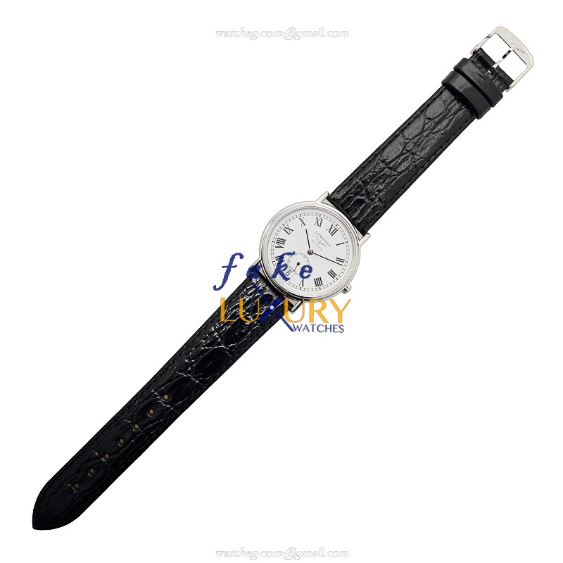 Longines L4.804.4.11.2 PRESENCE | Automatic | Steel Case | White Dial | Black Alligator Strap - Image 2