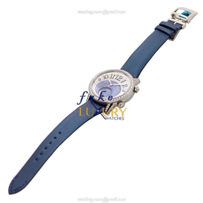 Jaeger-Lecoultre Q3533490 RENDEZ VOUS Automatic 18kt White Gold & Diamond Replica Watch - Blue Dial - Image 2