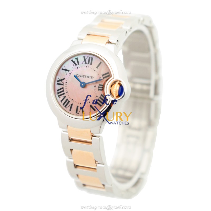 Cartier W2BB0009 Ballon Bleu Quartz 28.5mm 18kt Rose Gold Pink Dial Replica Watch - Image 3