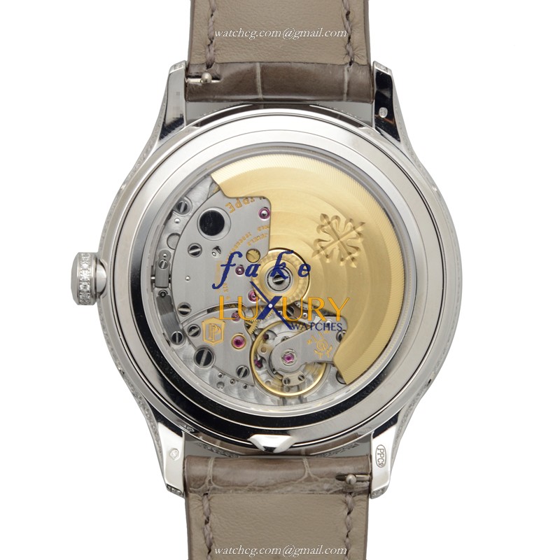 Patek Philippe 4948G-001 COMPLICATIONS Automatic 18kt White Gold Diamond Black Dial Brown Alligator - Image 3